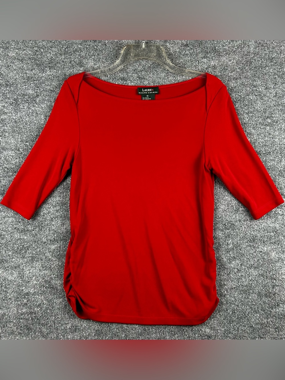 Lauren Ralph Lauren Red Boatneck Top Classic Old Money